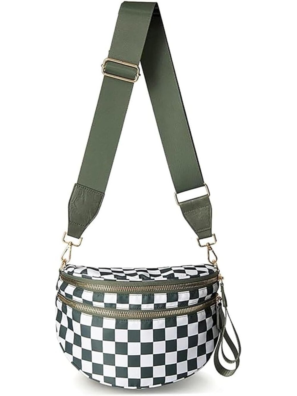 Womens Crossbody Bag, Spacious Nylon Bum Bag Trendy Shoulder Purse with Adjustab